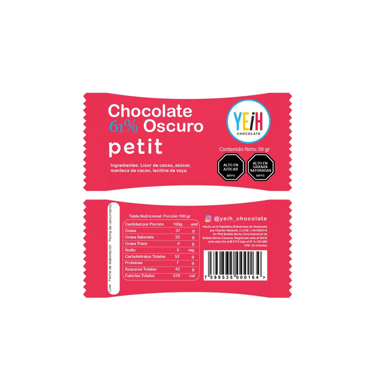 Chocolate 61% Oscuro petit 50 gr