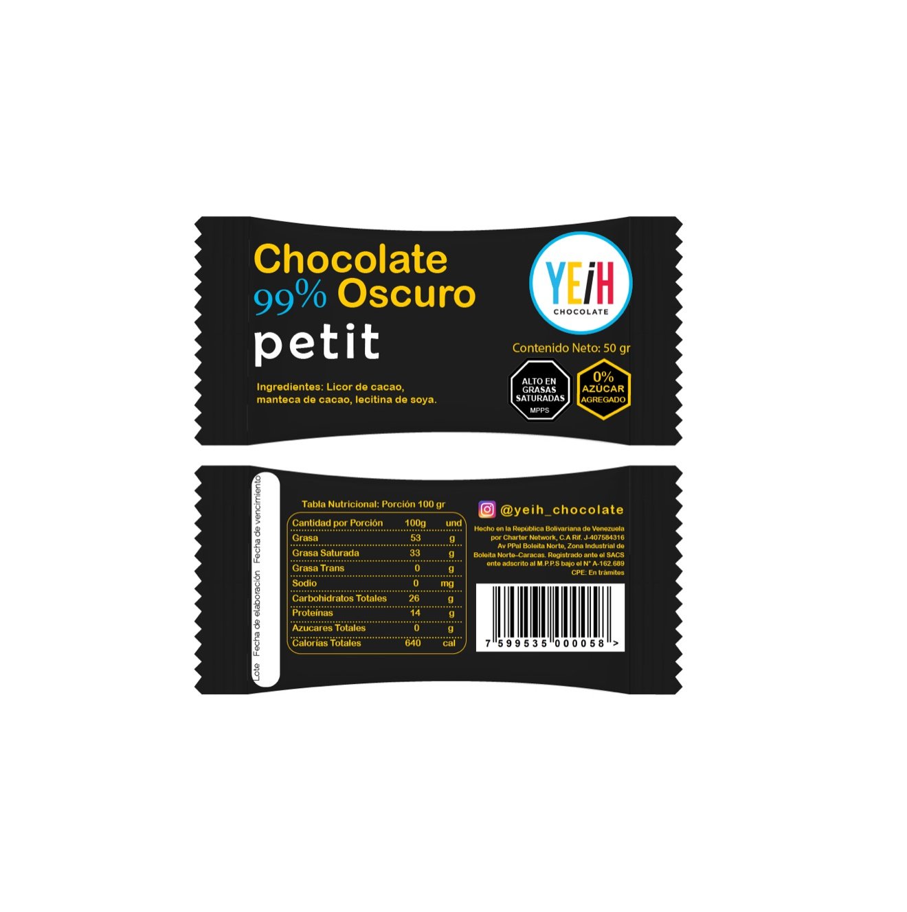 Chocolate 99% Oscuro petit 50 gr