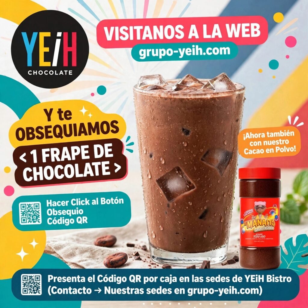 1 Frape de Chocolate de Obsequio